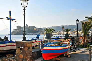 Seapromenade in Lipari, Island of Lipari, Aeolian Islands, Sicily, Italy