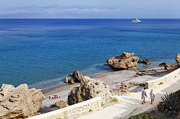 Secluded beach near Ialyssos, West coast, Rhodes, Dodecanese Islands, Greece, Europe