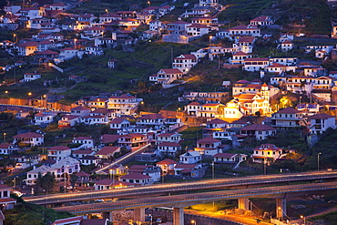 View of Ribeira Sesa at night, Madeira, Portugal