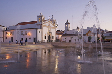 Church Igreja Santa Maria at the evening, Praca do Infante, Lagos, Algarve, Portugal, Europe