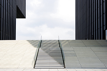 Staircase at the Media Harbour, Duesseldorf, North Rhine-Westphalia, Germany, Europe