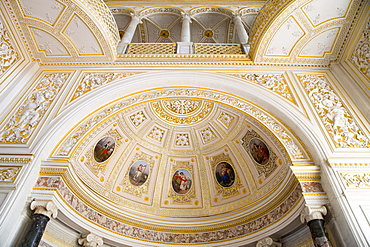 Ceiling inside of The Hermitage museum complex, St. Petersburg, Russia, Europe