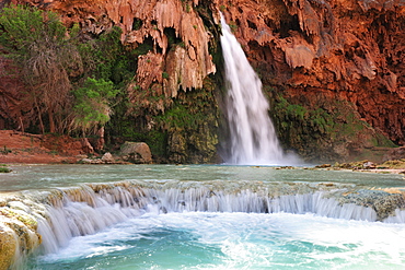 Waterfall Havasu Fall, Havasu, Supai, Grand Canyon, Grand Canyon National Park, UNESCO World Heritage Site Grand Canyon, Arizona, Southwest, USA, America