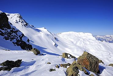 Madrisa and Raetschenhorn, Madrisajoch, Raetikon, Montafon, Vorarlberg, Austria