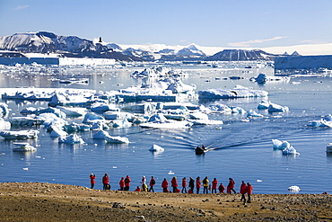 Tourists on Devil Island, Antarctic Sound, Weddell Sea, Southern Ocean, Antarcica