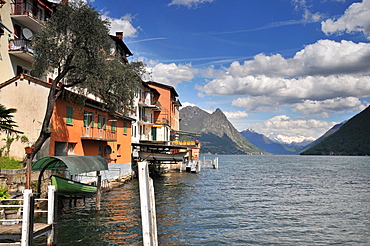 Gandria at lake Lugano (north bank), Ticino, Switzerland