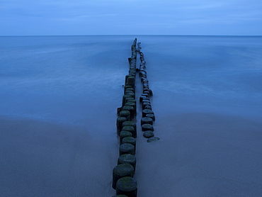 Breakwater at the Baltic coast, Usedom, Mecklenburg Western Pomerania, Germany, Europe