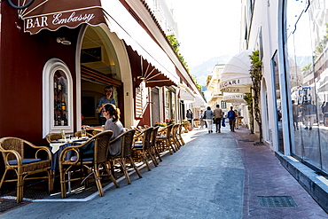 Shopping street in Capri city, Capri, Campania, Italy