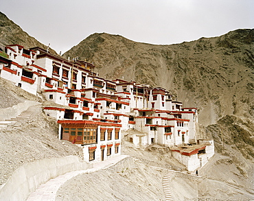 Old going concern convent Rizong, founded in 1833, situated 3450m above sea level, 76 km west of Leh, Ladakh, Jammu and Kashmir, India