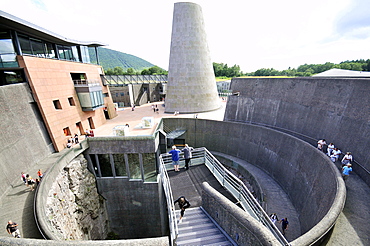 People at Vulcania Park at Puy de Dome, Auvergne, France, Europe