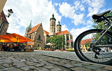 Square at the cathedral St. Peter and Paul, Naumburg, Saxony-Anhalt, Germany, Europe