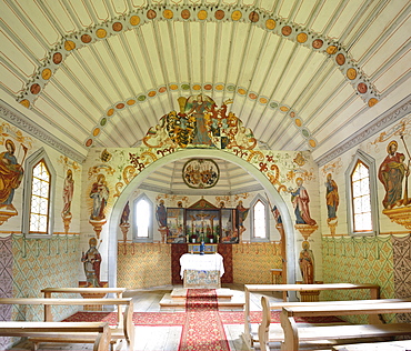 Inside the chapel of St. Anna, Rohrmoos, Starzlachtal valley, Allgaeu range, Upper Allgaeu, Allgaeu, Swabia, Bavaria, Germany