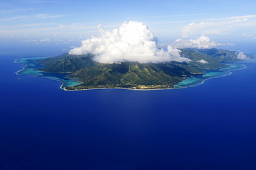 Aerial view of the island of Raiatea, Society Islands, French Polynesia, Windward Islands, South Pacific