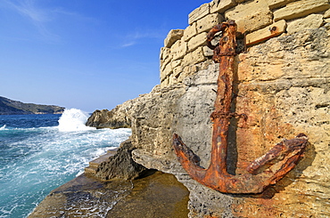 Rusty anchor, Mallorca, Balearic Islands, Spain, Europe