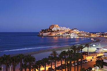 Old town with castle, Peniscola, Valencia, Spain