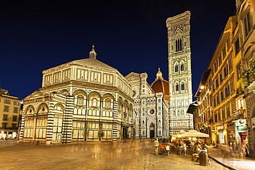 Dome, Cathedral Santa Maria del Fiore with Giotto's belltower, Baptistery, Piazza Giovanni, Florence, Tuscany, Italy, Europe