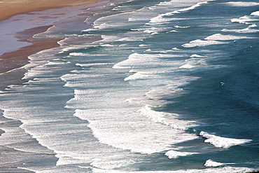 Te Werahi Beach with surf, Cape Reinga, most northerly point, Tasman Sea, North Island, New Zealand