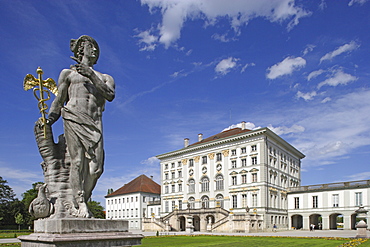 Sculpture on the rear side of Nymphenburg Castle, Munich, Bavaria, Germany