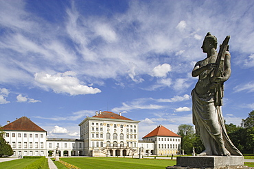 Sculpture on the rear side of Nymphenburg Castle, Munich, Bavaria, Germany