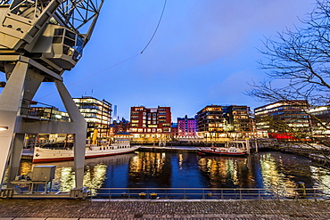 Twilight at Magellan-Terrace in Hafencity, Hamburg, Germany