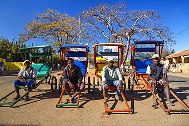 Rickshaws, pousse pousse, Bara tribe, Ihosy, South Madagascar, Africa