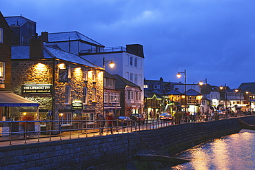 View on St. Ives at night, Cornwall, England, United Kingdom