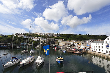 Sailing boats in harbor, Mevagissey, Cornwall, England, United Kingdom