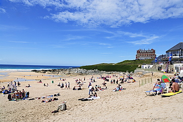 View over Fistral Beach, Newquay, Cornwall, England, United Kingdom