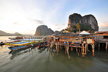 Ko Panyi stalkvillage in Ao Phang Nga near Phuket, Andaman Sea, Thailand, Asia