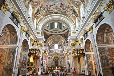 Franciscan church of the annunciation interior view, Baroque, capital Ljubljana, Slovenia