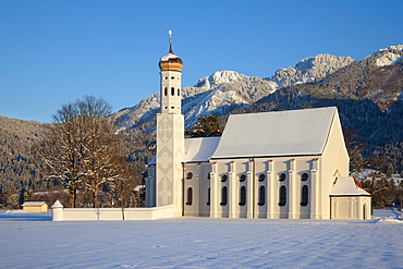 St Coloman pilgrimage church at Schwangau near Fuessen, Allgaeu, Bavaria, Germany