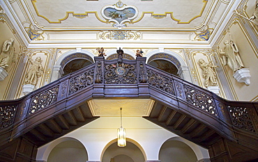 Staircase in Abtei Marienstatt, 13th century, Nistertal, Streithausen, Westerwald, Rhineland-Palatinate, Germany, Europe