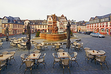 Market square at Weilburg on the Lahn, Taunus, Westerwald, Hesse, Germany, Europe