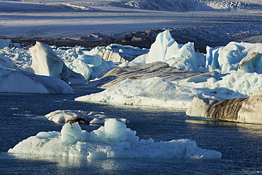 Icebergs in the glacial lake, Jokulsarlon, East Iceland, Iceland