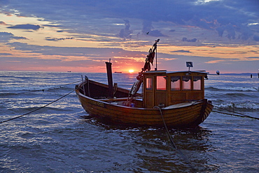 Fishing boat near Ahlbeck, Island of Usedom, Baltic Sea Coast, Mecklenburg Western Pommerania, Germany