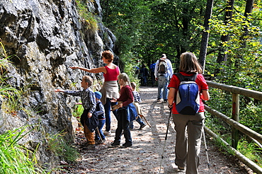 Hiking in the Kaiser valley, Kaiserrange over Kufstein, Tyrol, Austria