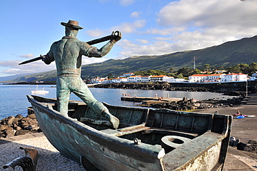 Whale fishing monument in Sao Roque do Pico, Island of Pico, Azores, Portugal