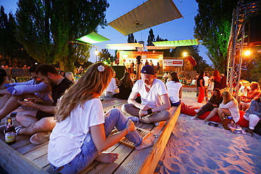 Kulturstrand at Corneliusbruecke, Munich, Bavaria, Germany