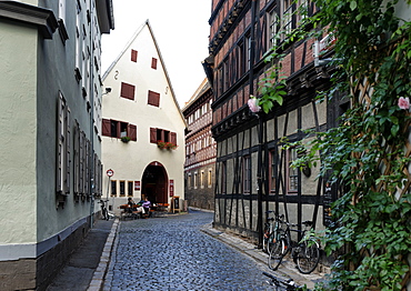 Loft houses in the Waagegasse, Erfurt, Thuringia, Germany