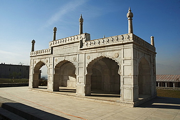 Marble mosque at the Bagh-i-Babur Shah (Babur's Garden) - Kabul,, Afghanistan