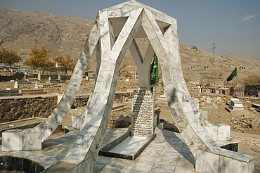 Tomb of Ahmad Zahir the famous singer of Afghanistan at the Shohada-e-Salehin cemetery in Kabul,, Afghanistan