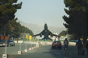 Fighter jet at the entrance to the Kabul International Airport, , Afghanistan