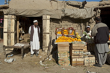 Fruit vendor in Torkham, Nangarhar Province, Afghanistan