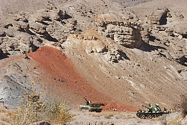 Abandoned Soviet tanks in Shekh Ali, Parwan Province, Afghanistan