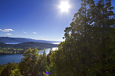 Lago Nahuel Huapi, as seen from Cerro Campanario, San Carlos de Bariloche, Nahuel Huapi National Park, Rio Negro, Argentina