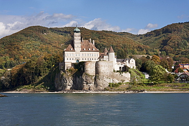 Schoenbuehel Castle, as seen from the Danube River in Wachau, Lower Austria, Austria