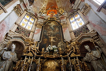 Main altarpiece of the Stiftkirche (church), Duernstein in Wachau, Lower Austria, Austria