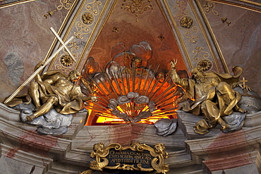 Detail of the main altarpiece of the Chorherrenstift church, Duernstein in Wachau, Lower Austria, Austria