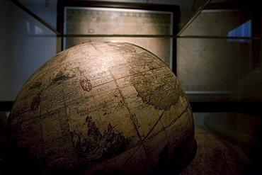 Terrestrial globe in the geography room in the Plantin-Moretus House-Workshops-Museum, Antwerp, Belgium