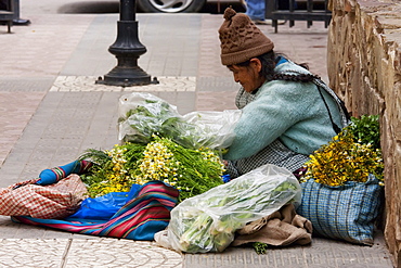 Flower vendor, Cochabamba, Bolivia